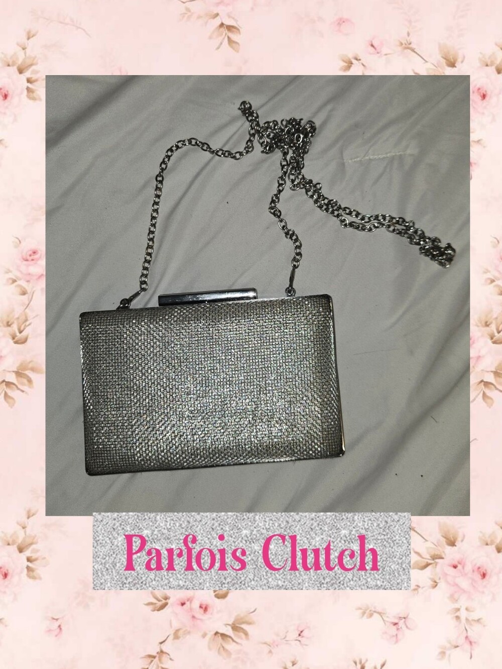 Parfois Silver Clutch Evening Bag